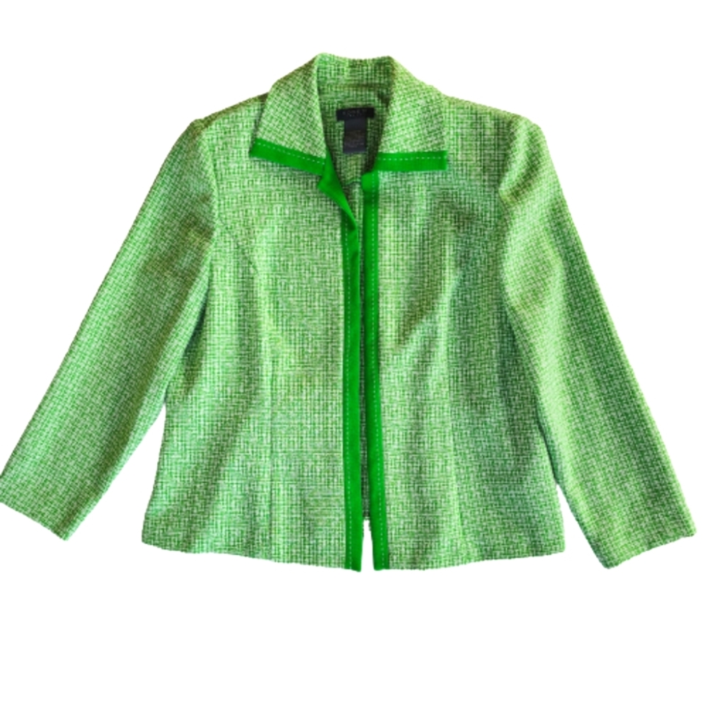 Womens 18 Koret Vivid Green Vtg Handmade Inspired Statement Brat Blazer Jacket